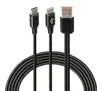 ZenithCove 1.2M Câble Charge Rapide 2 en 1 USB vers Double Type C | 6A Câble Répartiteur USB A vers USB C Nylon Tressé Chargeur Multi Embout pour Téléphones Portables Tablettes Appareils Type C