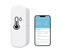 ZenithCove WiFi Smart Thermomètre Hygromètre, Mini Capteur Numérique | Thermomètre Hygromètre Connecté WiFi Intérieur Extérieur avec Alerte Notification APP à Distance pour Alexa/Google Home/Tuya