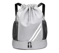 ZenithPeak Sac de gym imperméable, sac à dos de sport avec compartiment à chaussures, sac de gym pour femme avec poche intérieure et poche extérieure, grand sac de sport avec cordon de serrage pour