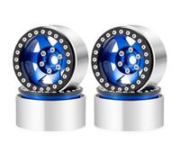ZenithRide 4 pièces 1.9 Pouces 30mm de Largeur Beadlock Jantes moyeux compatibles avec 1 10 échelle RC Chenille Voiture Hors Route pièces de véhicule(Blue 4Pcs)