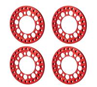 ZenithRide 4pcs Métal 1,9 Pouce Berne de Roue Perle Anneau extérieur 52,5 mm Compatible avec 1 10 échelles RC Rock Crawler Les pièces de Voiture s'adaptent aux modèles CC01(Red)