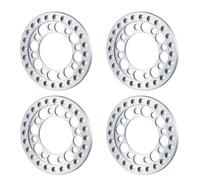 ZenithRide 4pcs Métal 1,9 Pouce Berne de Roue Perle Anneau extérieur 52,5 mm Compatible avec 1 10 échelles RC Rock Crawler Les pièces de Voiture s'adaptent aux modèles CC01(Silver)