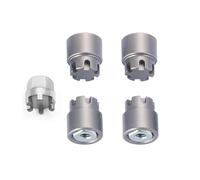 ZenithRide Capuchons d'écrou de Blocage de moyeu de Roue M2 en Aluminium, 4 pièces, compatibles avec Les Voitures sur chenilles RC à échelle 1/24 comme SCX24 Deadbolt C10 et similaires(Light Grey)