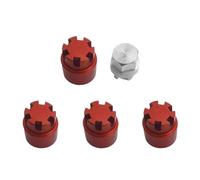 ZenithRide Capuchons d'écrou de Blocage de moyeu de Roue M2 en Aluminium, 4 pièces, compatibles avec Les Voitures sur chenilles RC à échelle 1/24 comme SCX24 Deadbolt C10 et similaires(Red)