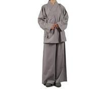 Zenithuxe Robe de Moine Bouddhiste Shaolin - Ensemble de Vêtements de Méditation Unisexe,Habit de Temple en Coton Conférable pour Toutes Saisons,Costume de Moine Zen pour Pratique à Domicile