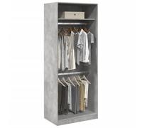 Zenithz Armoire Penderie Gris Béton 80x50x200 cm - Garde-Robe Haute Style Industriel en Bois d'Ingénierie - Meuble de Rangement 2 Portes Robuste pour Chambre, Entrée ou Dressing - Gain de Place