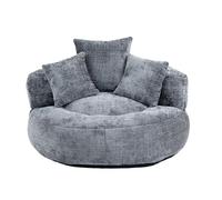 Zenithz NALONE Pouf avec dossier haut et accoudoirs - XXL - Inodore et lavable - Chaise de jeu ergonomique pour adulte - Fauteuil de jeu - Chenille confortable - Pour chambre à coucher, salon