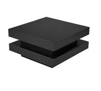 Zenithz Table Basse Carrée Noir Laqué Haute Brillance - Plateau Rotatif à 360° & LED Intelligente (Contrôle App) - Design Futuriste Moderne 70x70x36 cm - pour Salon et Gamer