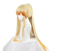 Zenitsu Agatsuma Kimetsu No Yaiba long Wig Heat Resistant Hair Cosplay Costume Wig + Wig Cap