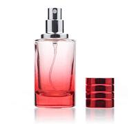 Zénitude Glassworks Flacon de parfum cylindrique en verre dégradé avec atomiseur à brume fine Rouge 50 ml