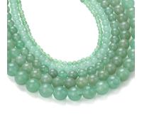 Zenkeeper Lot de 108 perles d'espacement en aventurine verte avec trous fabriquées à la main pour la fabrication de bracelets, de bijoux, fournitures d'artisanat