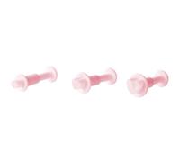 Zenker 43073 Set de 3 emporte-pièces cœur à pâte à sucre, emporte-pièce cœur, emporte-pièce poussoir, Plastique, Rose, de 1,5 à 2,1 cm