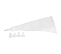 Zenker 44730 Poche à douille et 5 douilles de pâtisserie, poche à douille réutilisable, poche à douille pâtisserie, Plastique, Blanc, 28 x 14 cm