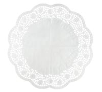 Zenker 44766 Lot de 15 Napperons Papier Ronds Effet Dentelle Pour Gâteaux et Tartes, Blanc, 36 cm