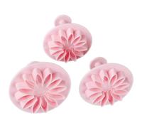 Zenker Lot de 3 emporte-pièces pour Fondant - en Plastique - Motif Fleur - 5,5/6/7 cm - Rose