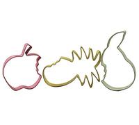 Zenker 44851 Lot de 3 emporte-pièces en acier inoxydable Ananas, pomme, poire