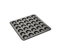 Zenker 6001 Plaque de cuisson pour Vanillekipferl, moule forme croissants, plaque à gâteaux, croissants vanille, plaque Noël, plaque à croissants, Acier inoxydable, Noir, 32 x 30,5 x 1 cm