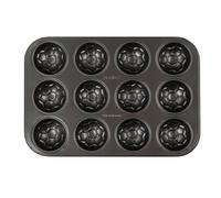 Zenker 62291 Moule À Muffins 12 Empreintes En Forme De Ballon De Football, Moule À Gâteaux Ballons De Foot, Acier Inoxydable, 35,5 X 26,5 X 3 Cm