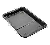 Zenker 6538 plaque de cuisson, plat à pizza pour four, plaques à pâtisserie, biscuit, pizza, pâtisserie, génoise, plaque de four, plaque pour pizza, Acier, Noir, 35-52 x 32 x 3 cm