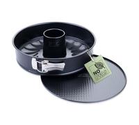 Zenker 6560 Moule à savarin, à manqué et savarin à charnière, gâteau couronne à charnière, gâteau rond, Acier, Noir, 28 x 6,5 cm