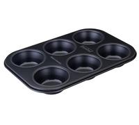 Zenker 6584 Moule à muffins avec 6 empreintes, cupcakes, gâteau, Acier, Noir, 6 muffins Ø 7 cm - 28 x 19 x 3 cm