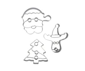 Zenker 672804 Set de 3 emporte-pièces de Noël, emporte-pièce, emporte-pièce de noël, emporte-pièce sapin de Noël, Acier inoxydable, Argent, 6,5 x 7 cm