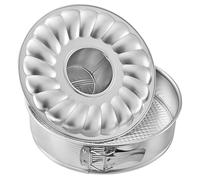 Zenker 6808 Moule À Manqué Et Savarin À Charnière En Acier Étamé, Moule À 2 Fonds Amovibles En Fer Blanc, Argenté, Acier Étamé, 26cm