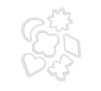 Zenker 684525 Ensemble de 6 emporte-pièces motifs basiques, emporte-pièces plastique, emporte-pièce cœur, emporte-pièce, Plastique, Blanc, 5 x 5 cm