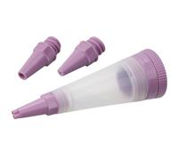 Zenker 684695 Stylo de pâtisserie et 3 embouts, stylo décoration de gâteau, stylo type poche à douille, Silicone, Plastique, Rose, 15 x 5,5 x 4 cm