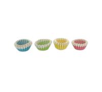 Zenker 684846 Lot de 100 barquettes alimentaires jetables, moule à gâteau papier, moule papier, barquette alimentaire, Papier, Jaune, Rose, Bleu, Vert, 2,5 cm
