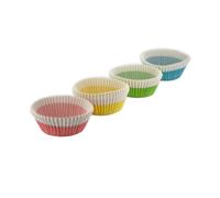 Zenker 684848 Lot de 100 barquettes alimentaires jetables, moules à muffin, moule à gâteau, barquettes jetables, Papier, Jaune, Rose, Bleu, Vert, 5 cm