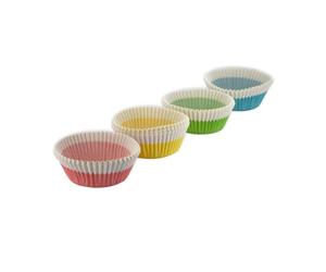 Zenker 684848 Lot de 100 barquettes alimentaires jetables, moules à muffin, moule à gâteau, barquettes jetables, Papier, Jaune, Rose, Bleu, Vert, 5 cm