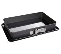 Zenker 7022 Moule À Gâteaux Rectangulaire À Charnière, Moule Rectangle, Plat À Four, Plat À Gratin, Moule À Gâteaux Avec Plateau, Acier Émaillé, 42 X 29 Cm