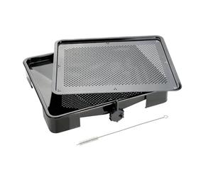 Zenker 7205 Rôtissoire, Plat à four à rôtisserie avec grille et siphon de vidange, Noir, Email, 39x33cm