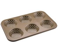 Zenker 7313 Moule à pain ronds 6 empreintes, moule à brioche, moule brioche, moule pain, moule a pain, moules à pain, moule pain au lait, Acier, Doré, 33,5 x 22 x 3 cm