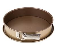 Zenker 7351 Mojave Gold Moule à Charnière avec Fond Plat Acier Inoxydable Doré Acajou Diamètre 28 cm