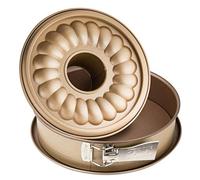 Zenker 7352 Mojave Gold Moule à Charnière avec Fond Plat et Fond à Cheminée Acier Inoxydable Doré Acajou Diamètre 26 cm