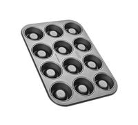 Zenker 7423 Moule à baba au rhum, moule à mini savarin, moule à gâteau, Acier, Noir, 38,5 x 26,5 x 3 cm