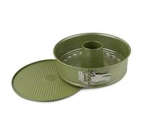 Zenker 7453 Moule à manqué et à savarin, Moule à fond interchangeable à charnière, Moule rond vert éco-responsable anti-adhésif, ILAG, Cire de carnauba, 26 x 7,5 cm