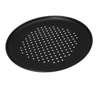 Zenker Plaque à pizza 7511 – fond perforé, acier noir, 32 x 32 x 1,5 cm
