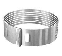 Zenker 7701 Cercle à pâtisserie pour trancher les gâteaux à étages, cercle à gâteau, trancheur à gâteau réglable, Acier inoxydable, Argent, 28 cm