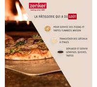 Zenker 7703 Pelle À Tarte, Plateau, Pelle À Pizza, Plaque À Génoise, Accessoire De Cuisine, Transfert À Gâteau, Pelle À Gâteau, Acier Inoxydable, 28 Cm