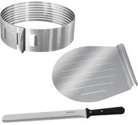Zenker 7705 Set d'aide à la découpe de gâteaux, acier inoxydable, argent, 3 pièces (1 set)
