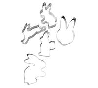 Zenker 7713 Set de 5 emporte-pièces en forme de lapin de Pâques, emporte-pièce lapin de pâques, coupe-pâte, Acier inoxydable, 9 cm