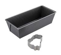 Zenker 8915 Moule à Gâteau, Moule à Cake, Plat à Four Rectangulaire, Moule Antiadhésif, Plat pour Cake avec Emporte-Pièce Haribo, Acier Inoxydable, Noir, Argent, 25,5 x 11,5 cm