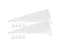 Zenker 9326750 Lot de poches à douille et 5 douilles de pâtisserie, poche à douille réutilisable, poche à douille pâtisserie, Plastique, Blanc, 28 x 14 cm
