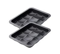 Zenker 9338750 Lot de 2 Moules pour 12 petits pains ou brioches, moule à pain, moule à brioche, Acier, Noir, 36 x 27 x 5 cm