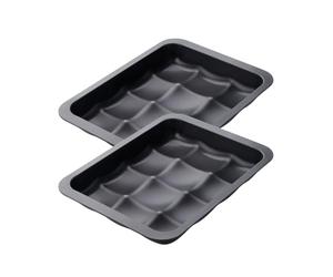 Zenker 9338750 Lot de 2 Moules pour 12 petits pains ou brioches, moule à pain, moule à brioche, Acier, Noir, 36 x 27 x 5 cm