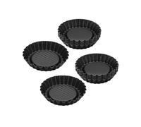 Zenker 9339350 Lot de 12 Moules à tartelettes renversées par 6, plats à tartelettes, moule à tarte, moule à gâteau, Acier, Noir, 10,5 x 10,5 x 2 cm