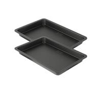 Zenker 9339550 Lot de 2 Plaques à pâtisserie, plaque pour pâtisserie rectangle, plat à four, Acier antiadhésif, 42 x 29 cm